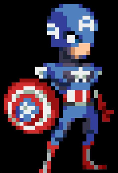 Captain America Pixel Art 31 Idées Et Designs Pour Vous Inspirer En