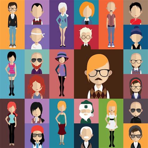 People Avatars Collection Vector Free Download