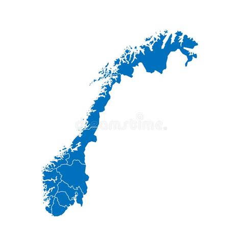 Norway Political Map Of Administrative Divisions Stock Illustration