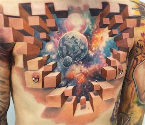 3d Space Chest Tattoo By Jesse Rix Post 15056
