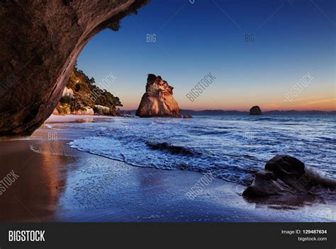 Cathedral Cove Sunrise Image And Photo Free Trial Bigstock