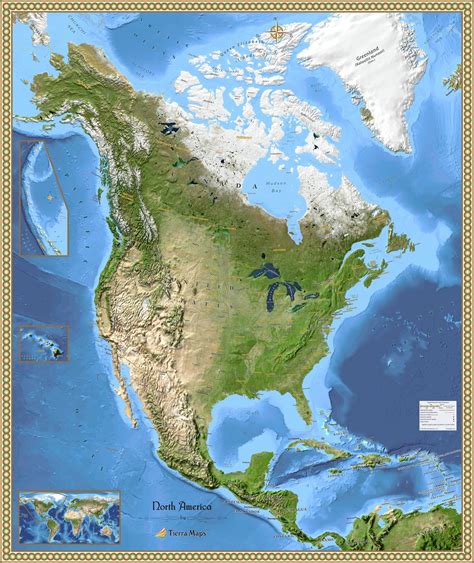 North America Map And Satellite Image Images And Photos Finder