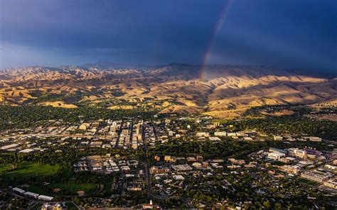 Aerial Photography Downtown Boise Idaho And Boise State University