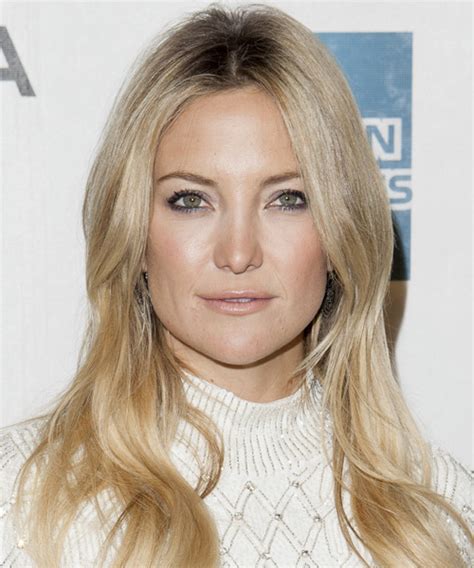 Kate Hudson Long Straight Casual Hairstyle Light Champagne Blonde Hair Color