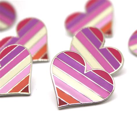 Prideoutlet Lapel Pins Lesbian Pride Heart Lapel Pin