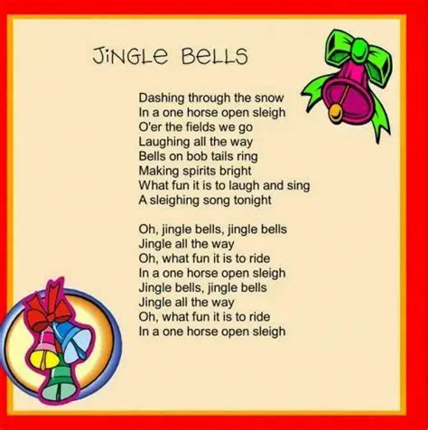 Letra De La Cancion Jingle Bells En Ingles Para Imprimir Descargar Manual