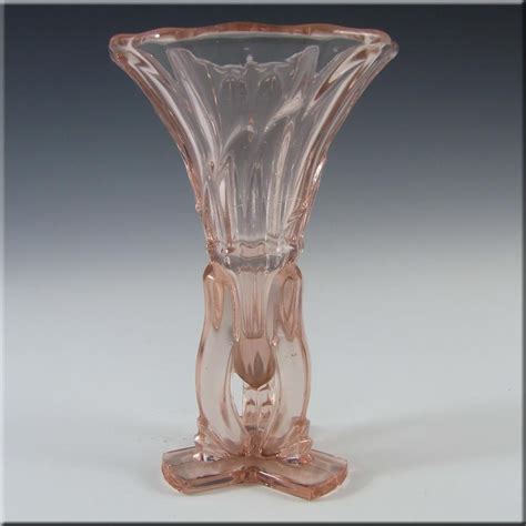 stunning 1930 s czech art deco pink glass rocket vase £29 99 art deco pink art deco glass