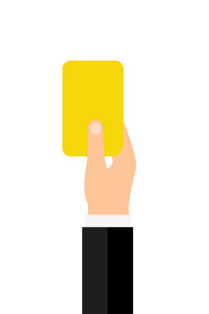 Soccer Referees Hand With Yellow Card Illustrations Royalty Free