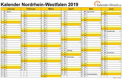 Mit farblich markierten bundesweiten feiertagen und kalenderwochen. Feiertage 2019 Nordrhein-Westfalen + Kalender