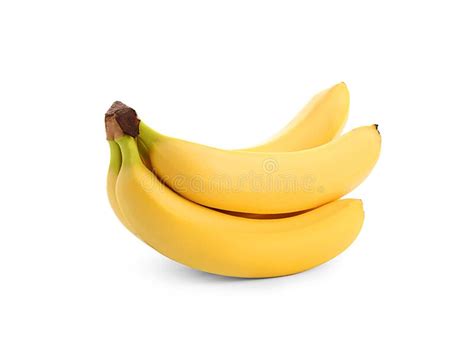 Cluster Of Delicious Ripe Bananas Isolated On White Stock Photo Image