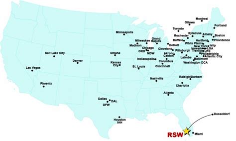 Southwest Florida International Airport Interactive Flight Map