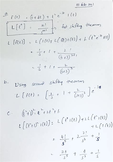 [solved] find the laplace transform of the following functions a f t course hero