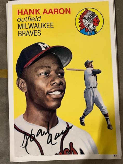 Hank Aaron Baseball Card Poster