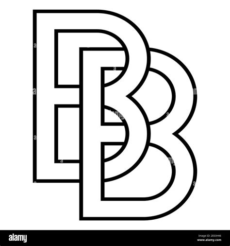 Logo Sign Bb And 2 B Icon Sign Two Interlaced Letters B Vector Logo Bb