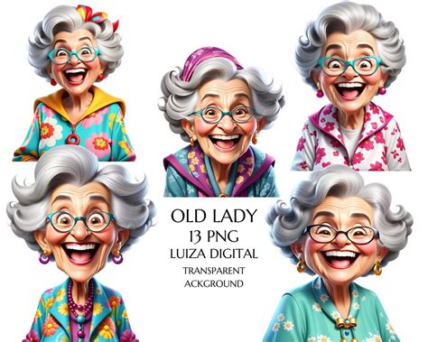 Watercolor Funny Old Lady Clipart Funny Drunk Old Lady Png Happy