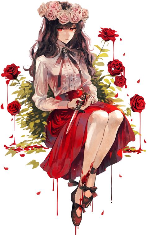 Roses Rose Flowers Blood Bloody Red Aesthetic Anime Ani