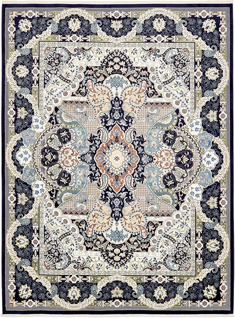 Easy care durable area rug collection: Navy Blue 13' x 19' 8 Nain Design Rug | Area Rugs ...
