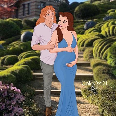 pregnant belle and prince adam best disney princess fan art popsugar love and sex photo 2
