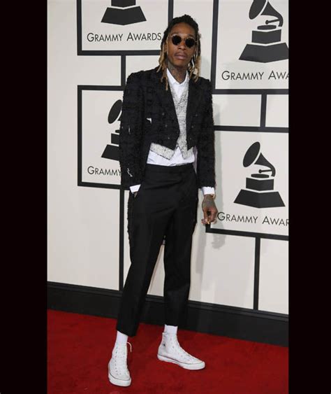 Rapper Wiz Khalifa Arrives At The 58th Grammy Awards In Los Angeles
