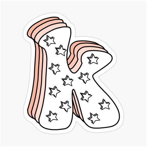 Starry Retro Letter K Lowercase Sticker By Allyyxoxo Print Stickers