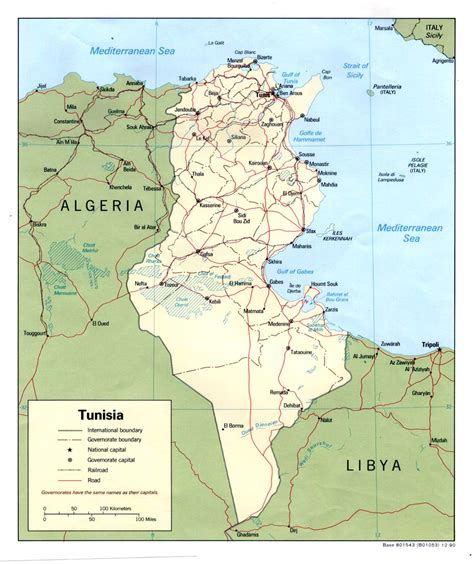 Carte De La Tunisie Avec Les Villes Et Régions