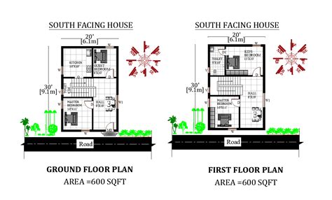 X Wonderful Bhk South Facing G House Plan As Per Vastu Shastra Autocad Dwg And Pdf File