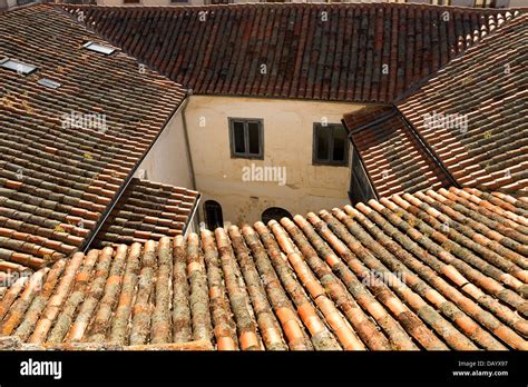House Roofs On A Medieval City Stock Photo Alamy