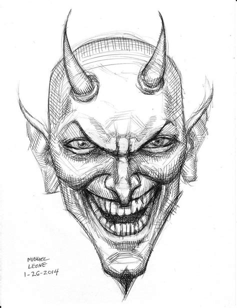 Scary Demon Face Drawing