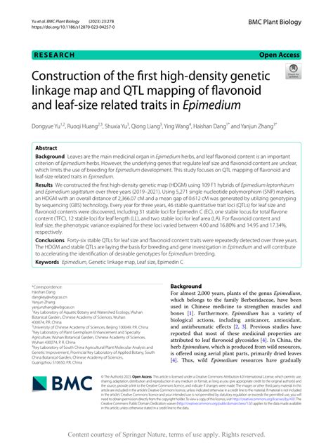 Pdf Construction Of The First High Density Genetic Linkage Map And Qtl Mapping Of Flavonoid