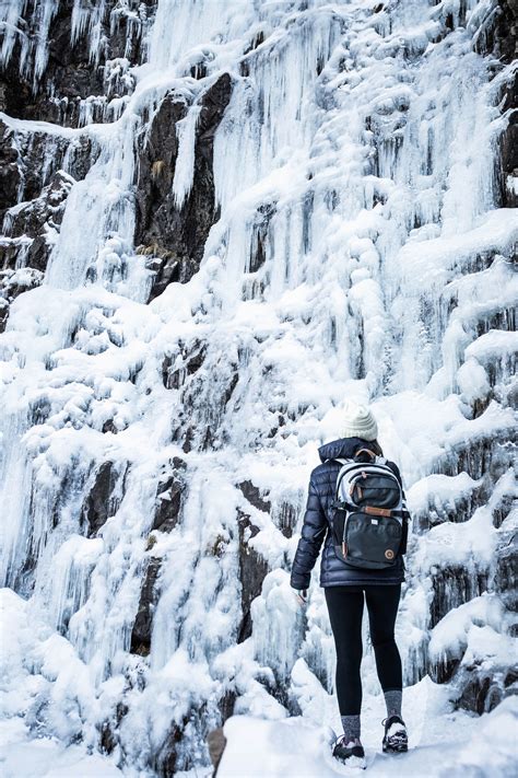 Ogden Utah Frozen Waterfall Hike Winter Hiking Adventure Camping