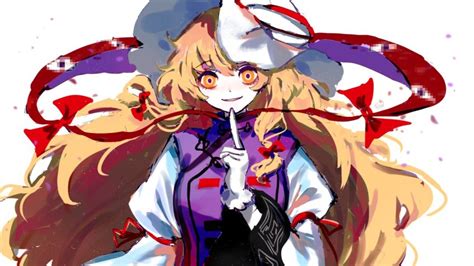 Papang Yakumo Yukari Touhou 1girl Bangs Blonde Hair Bow Breasts