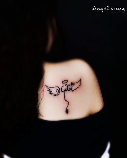 These angel wing tattoos at full back reflect your religious inclination and strong faith in the divine power. 20+ Great Devil and Angel Tattoo Designs - EntertainmentMesh