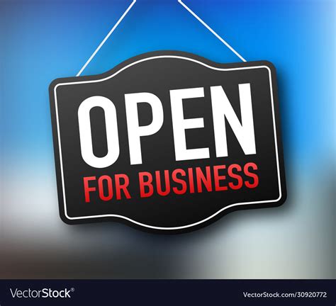 Open For Business Sign Flat Design For Business Vector Image