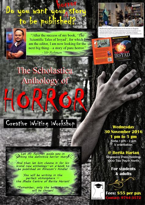 Get Your Horror Story Published The Scholastica Anthology Of Horror