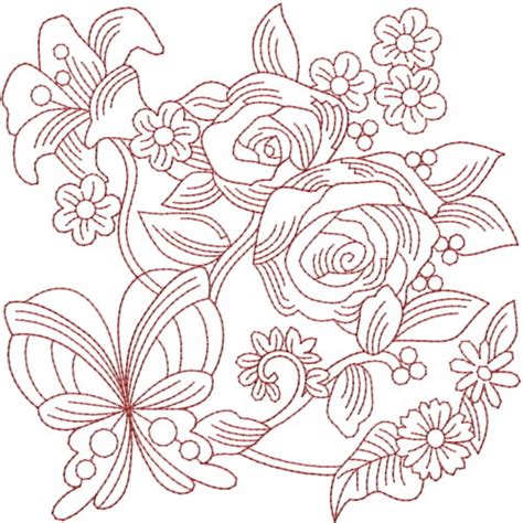 Floral Embroidery Design Floral Redwork Design From Annthegran