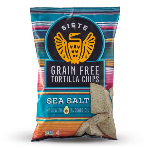 Siete Sea Salt Grain Free Tortilla Chips 5 Oz Bags 12 Pack