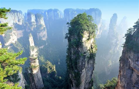 Wallpaper Rock Towers Zhangjiajie National Forest Park China Wallpx