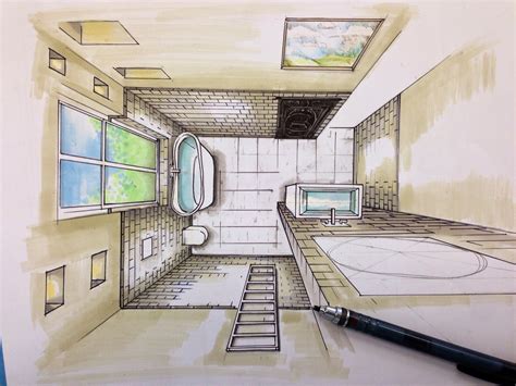 David Dangerous Interior Design Sketch Bathroom