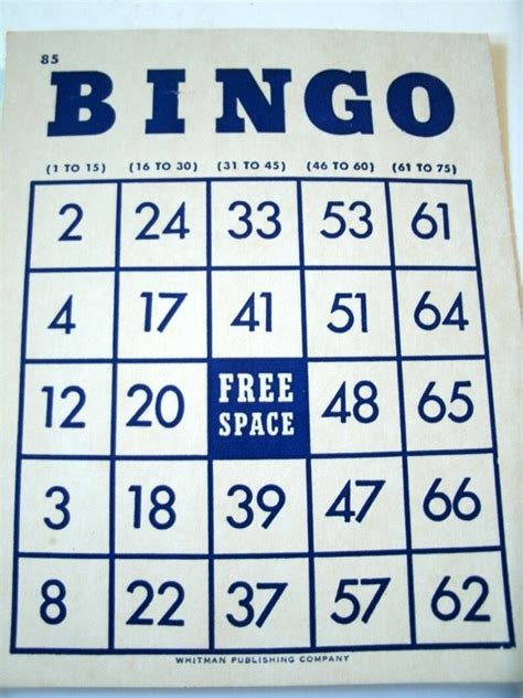 Whitman Bingo No 4709 Vintage 1950s Bingo Cards 1959 Etsy