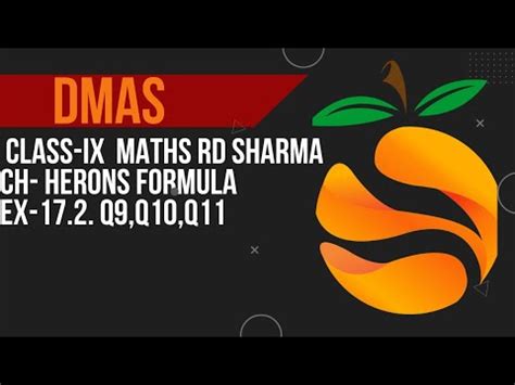 Class Maths Rd Sharma Ch Herons Formula Ex Q Q Q