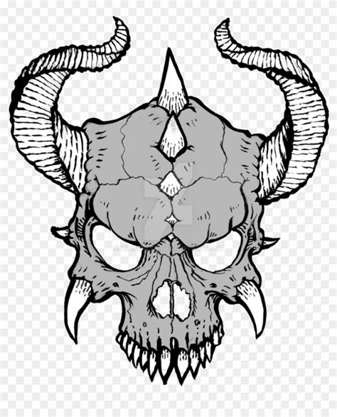Collection Of Free Devil Drawing Horn Download Skull With Horns