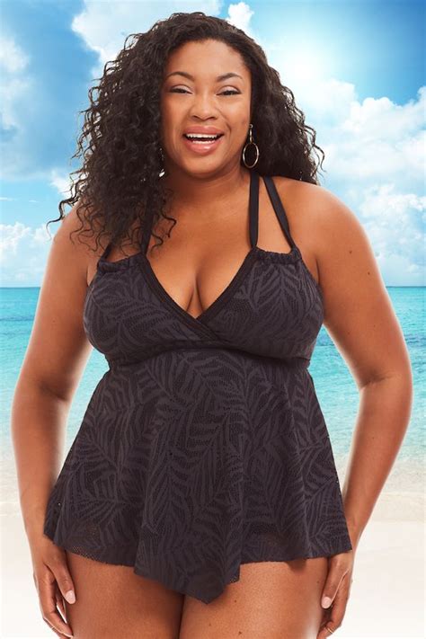 The Jessica Simpson Crochet Plus Size Tankini Is Sure To Be A Show
