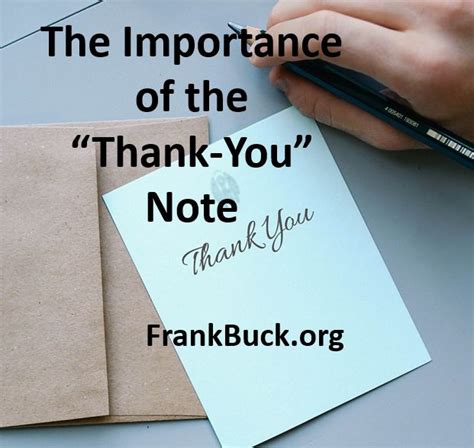 The Importance Of The Thank You Note Frank Buck Consulting