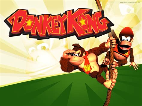 An Animated Monkey Swinging On A Rope With The Word Donkey Kong In