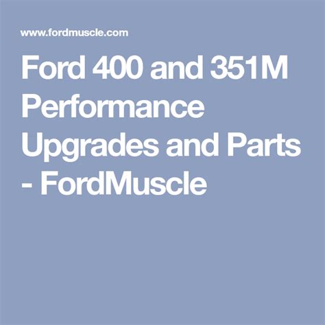 Ford And M Performance Upgrades And Parts Fordmuscle Ford Performance Upgrade