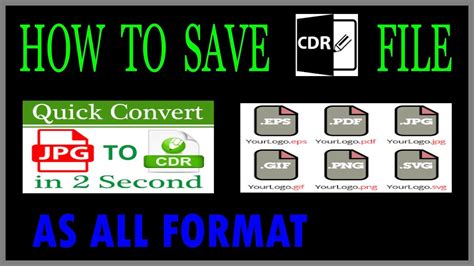 How To Convert Cdr File Into  Formathow To Save As Cdr Files To 