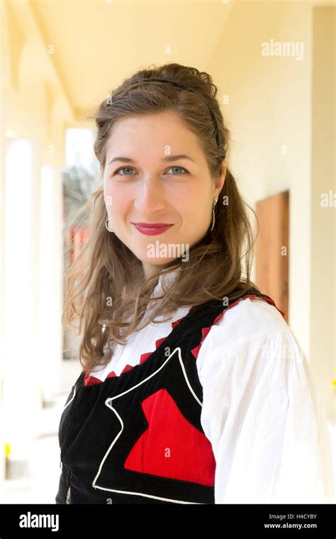 Young Woman In The Hungarian Traditional Costume Budapest Hungary