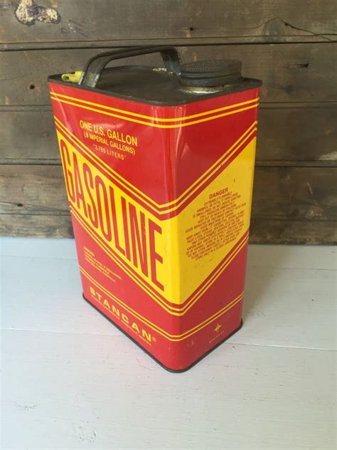 Vintage Metal Gas Can Gasoline Can 1 Gallon By Thevicarsdaughterco