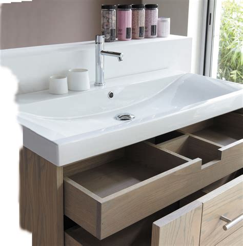 It can fit into bathrooms of any style: SOFT All-In-1 Wall Mounted Vanity in Solid Wood - Modern ...