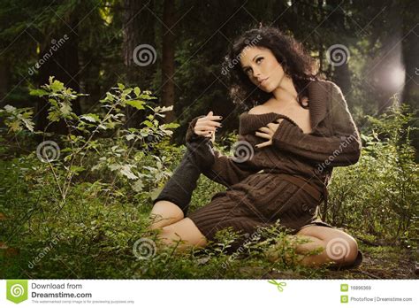 Romantic And Girl In A Sweater Stock Image Image Of Brown Pretty